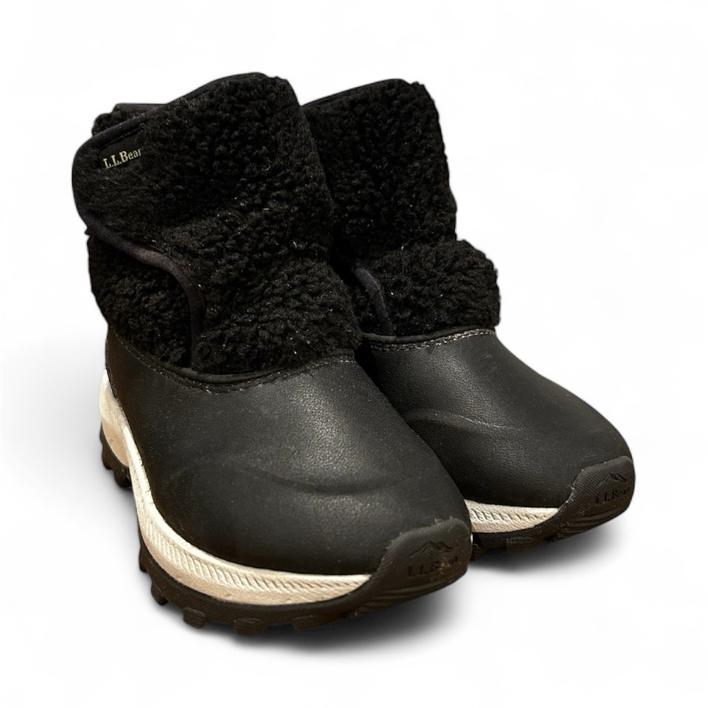 L.L.Bean Kids Velcro Sherpa Insulated Snow Boots Durable Water Repellent Sz 9 T